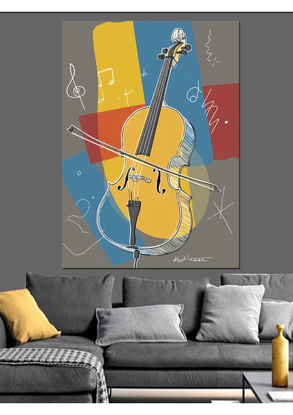 Gitar ve Müzik Sembolü Dekoratif Kanvas - Mdf Ahşap Tablo modelleri