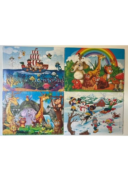Çocuk Puzzle Büyük Boy 72 Parça 4 Adet