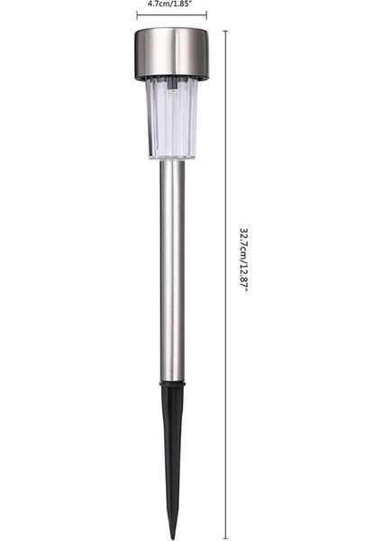 10'li Metal Gövdeli Gün Işığı Beyaz Ledli Solar Güneş Enerjili Bahçe Lambası 30 cm Saplama