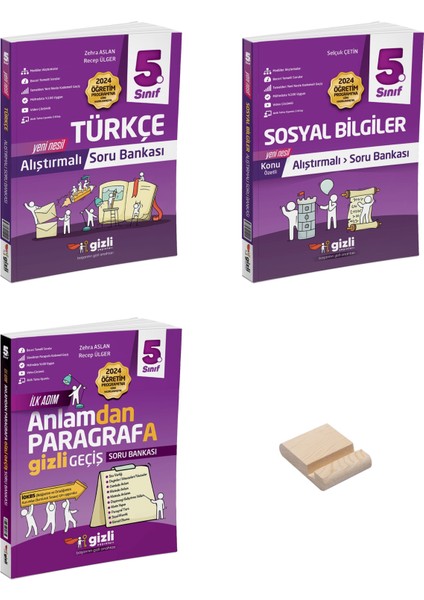 5. Sınıf Konu Anlatımlı Alıştırmalı Türkçe Sosyal ve Paragraf Soru Bankası 3 Kitap + Telefon Tutucu