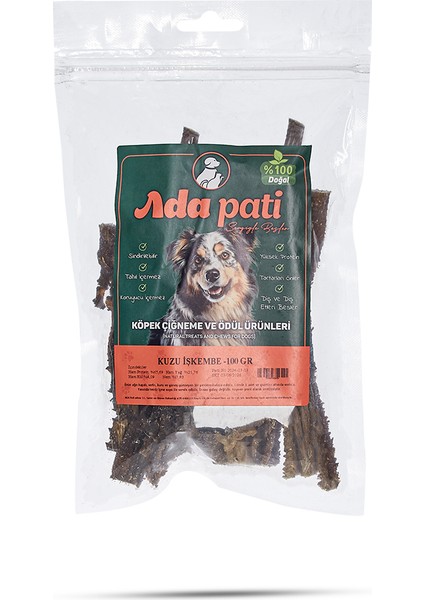 Kuzu Işkembe 15cm 100G Köpek Ödül Maması