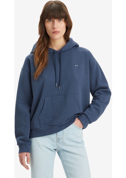 Everyday Hoodıe Kadın Kapüşonlu Lacivert Sweatshirt 001TZ-0002