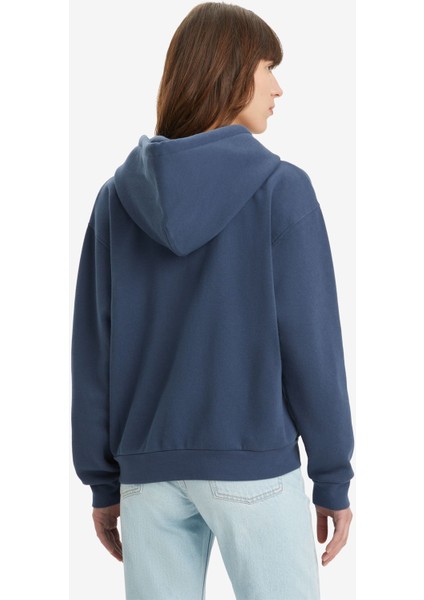 Everyday Hoodıe Kadın Kapüşonlu Lacivert Sweatshirt 001TZ-0002