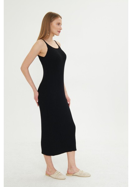 Kadın Halter Yaka Fitilli Triko Elbise 2523 fiyatları