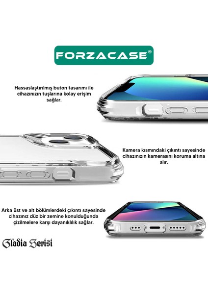 iPhone 16 Pro ile Uyumlu Gladia Serisi Kamera Köşe Korumalı Sert Plastik Şeffaf Kılıf fırsatları