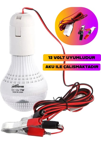 Seyyar Kamp Tekne Karavan Için Akü ve Ampul