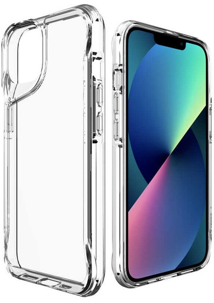 iPhone 14 ile Uyumlu Gladia Serisi Kamera Köşe Korumalı Sert Plastik Şeffaf Kılıf
