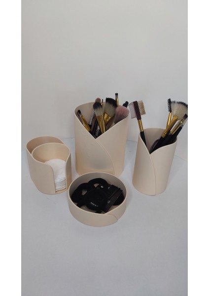 4 Lü Set Makyaj Organizer Düzenleyici Kemik Beyazı fırsatları