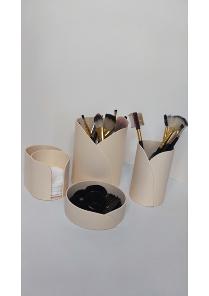 4 Lü Set Makyaj Organizer Düzenleyici Kemik Beyazı indirimleri