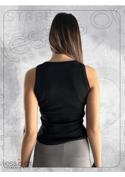 Kadın Sıfır Yaka Siyah Atlet modelleri