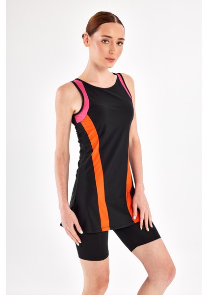 Sıfır Kol Yarı Kapalı Mayo Mıa 1617 Siyah indirimleri