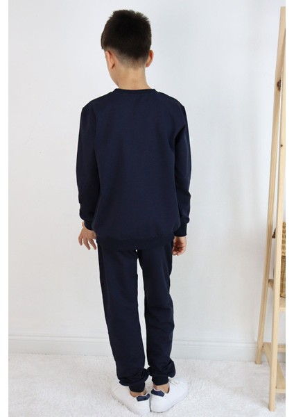 Erkek Çocuk Eşofman Takım Slogan Temalı Yazı Baskılı 6-12 Yaş, Lacivert fiyatları