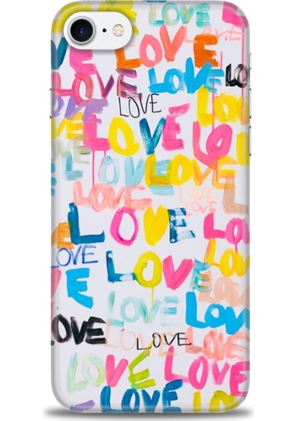 Apple iPhone Se 2020 Kılıf Hd Baskılı - Renkli Love