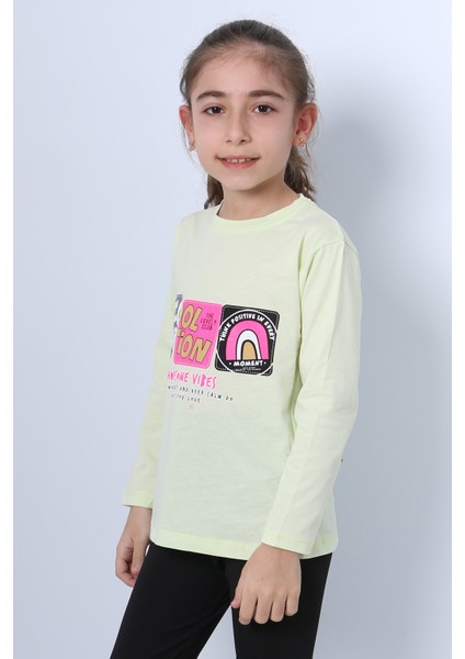 Kız Çocuk Uzun Kollu Tshirt 4 Mevsim Bisiklet Yaka Cool Edition Baskılı D45 fiyatları