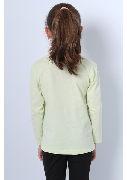 Kız Çocuk Uzun Kollu Tshirt 4 Mevsim Bisiklet Yaka Cool Edition Baskılı D45 indirimleri