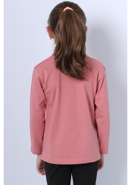 Kız Çocuk Uzun Kollu Tshirt 4 Mevsim Bisiklet Yaka Cool Edition Baskılı D45 indirimleri