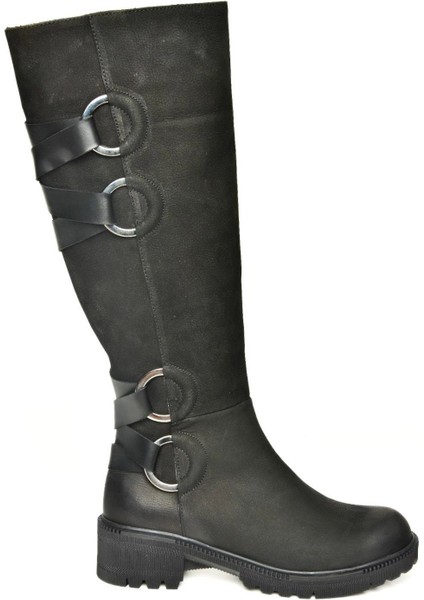 T654047201 Siyah Nubuk Kadın Çizme modelleri