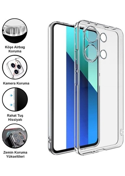 Redmi Note 13 4g Kılıf Şeffaf Korumalı Çıkıntılı Arka Kapak Esnek Koruyucu Silikon modelleri