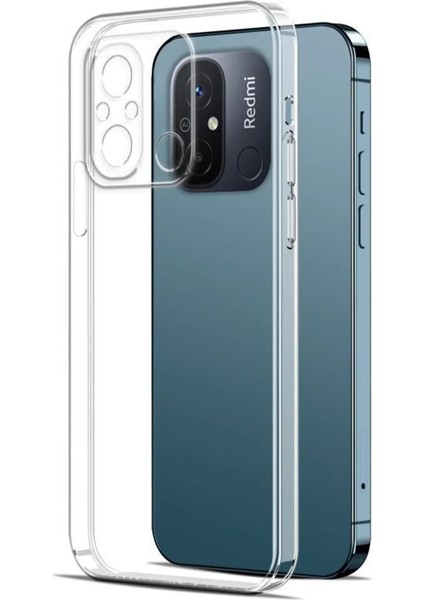 Redmi 12C Kılıf Şeffaf Korumalı Çıkıntılı Arka Kapak Esnek Koruyucu Silikon