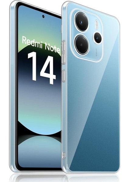 Redmi Note 14 Kılıf Şeffaf Korumalı Çıkıntılı Arka Kapak Esnek Koruyucu Silikon
