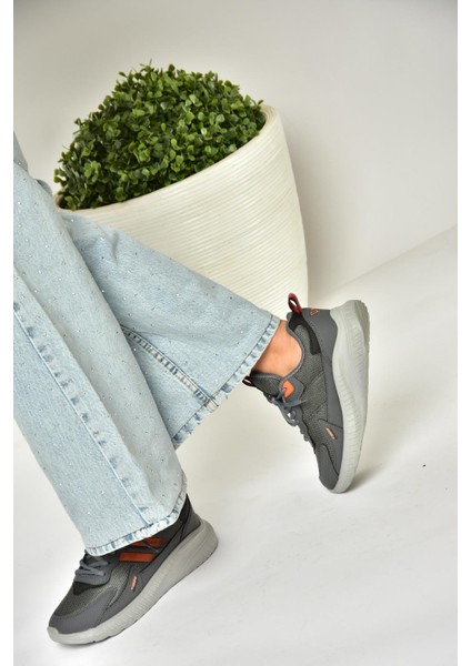 U702001504 Füme/turuncu Kumaş Spor Ayakkabı Sneakers