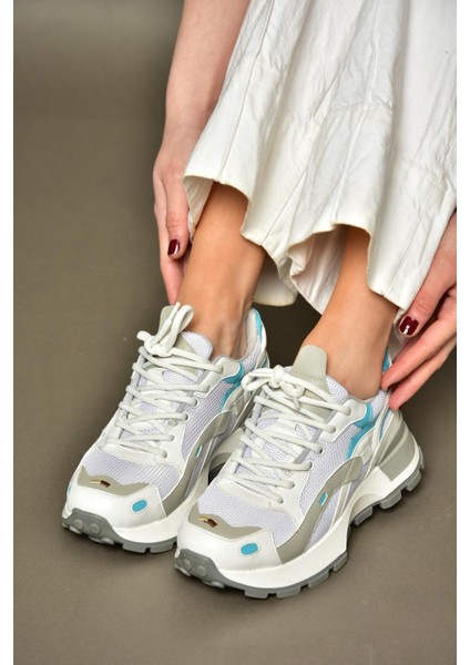 S312213109 Beyaz Kalın Tabanlı Spor Ayakkabı Sneakers fiyatları