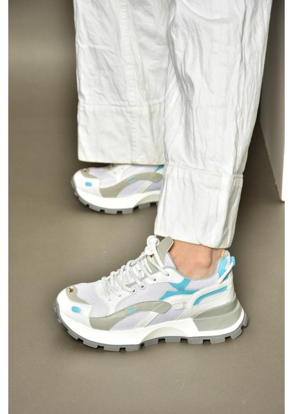 S312213109 Beyaz Kalın Tabanlı Spor Ayakkabı Sneakers modelleri