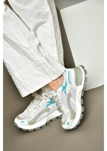 S312213109 Beyaz Kalın Tabanlı Spor Ayakkabı Sneakers fırsatları
