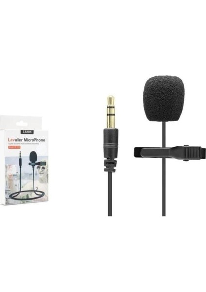 Hd571 Telefon Yaka Mikrofonu 3.5mm 3lıne 90cm Siyah