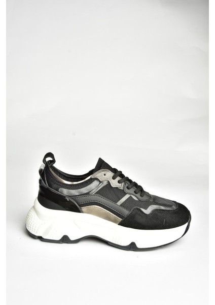 U973568209 Siyah Kalın Tabanlı Spor Ayakkabı Sneakers indirimleri
