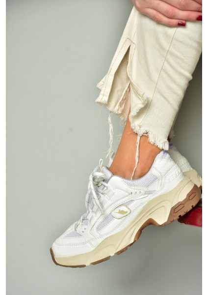U312414209 Beyaz Kalın Tabanlı Spor Ayakkabı Sneakers