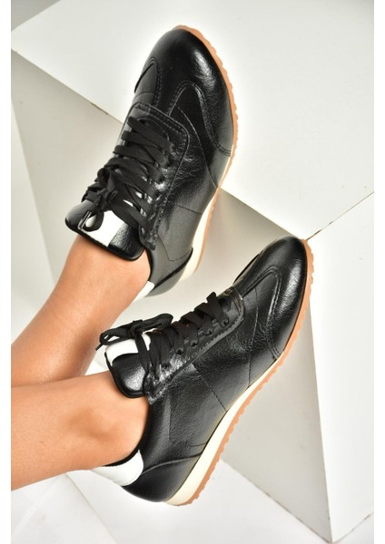 U820730409 Siyah Spor Ayakkabı Sneakers