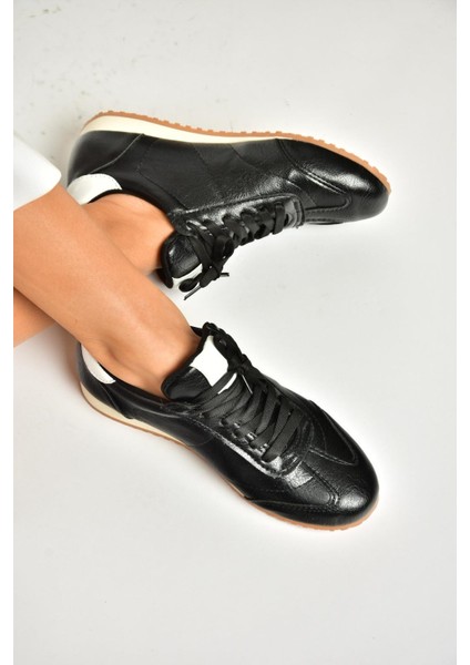 U820730409 Siyah Spor Ayakkabı Sneakers