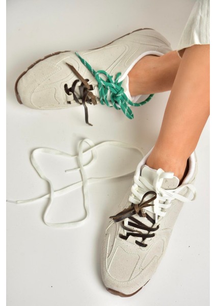 U846144002 Gri Süet Spor Ayakkabı Sneakers