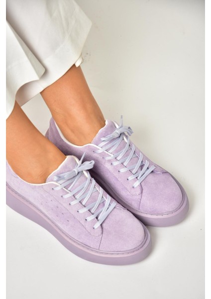 P602045002 Lila Süet Kadın Spor Ayakkabı Sneakers
