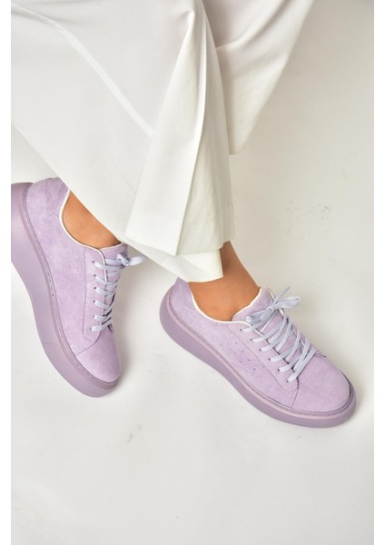 P602045002 Lila Süet Kadın Spor Ayakkabı Sneakers