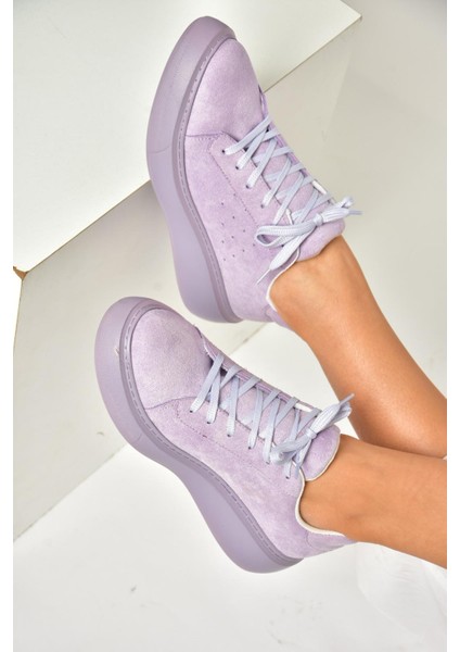 P602045002 Lila Süet Kadın Spor Ayakkabı Sneakers