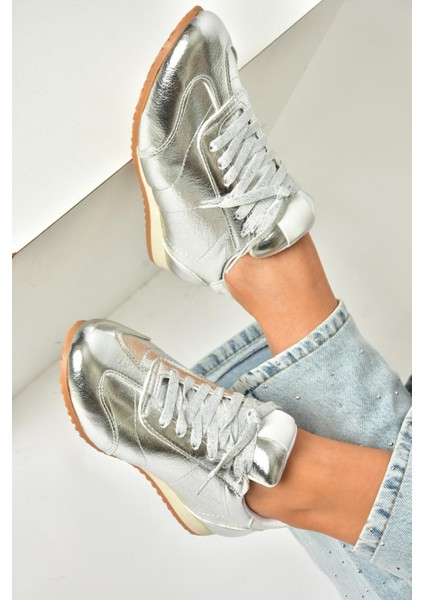 U820730409 Gümüş Spor Ayakkabı Sneakers