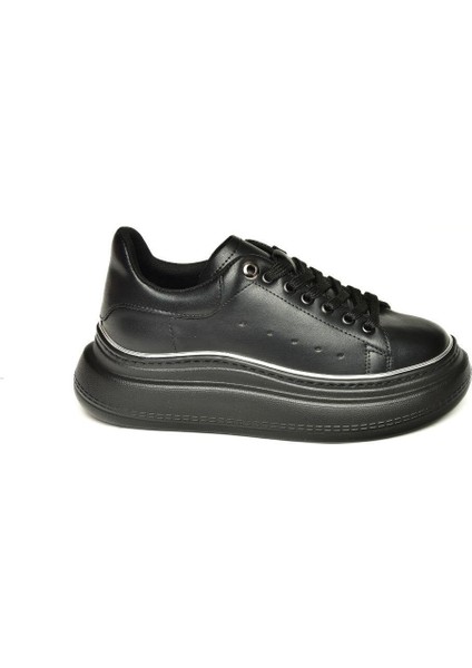 T820664009 Siyah Kalın Tabanlı Spor Ayakkabı Sneakers