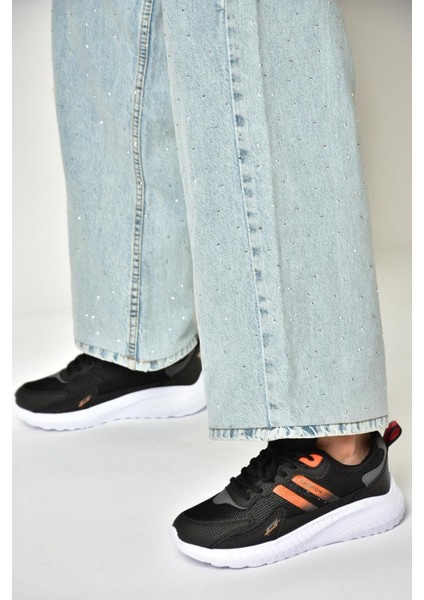 U702001504 Siyah/turuncu Kumaş Spor Ayakkabı Sneakers fiyatları