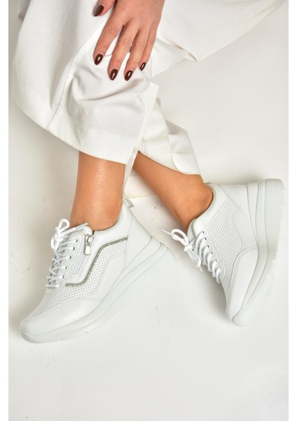 U702020709 Beyaz Kalın Tabanlı Spor Ayakkabı Sneakers modelleri