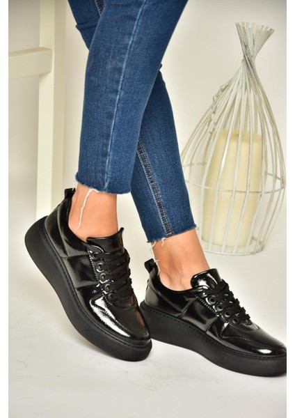 T274148308 Siyah/siyah Rugan Spor Ayakkabı Sneakers