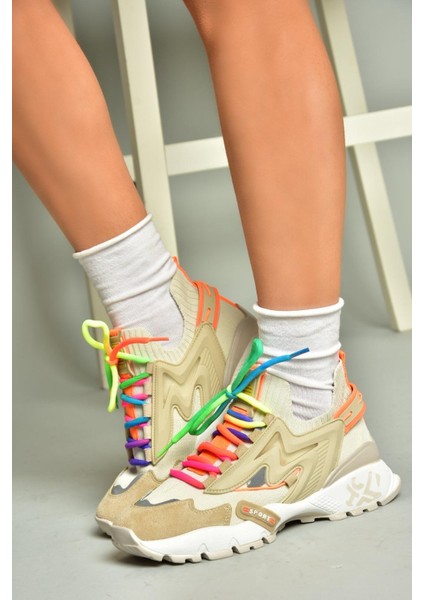 U602602502 Bej Süet Kadın Spor Ayakkabı Sneakers fiyatları