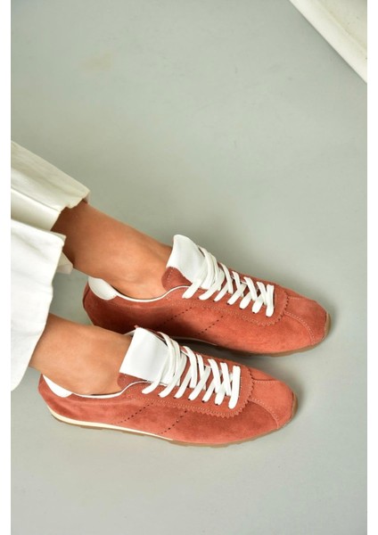 U312311602 Kiremit Hakiki Süet Spor Ayakkabı modelleri