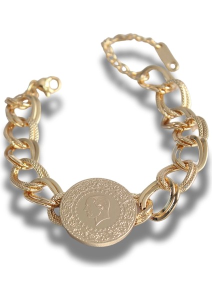 316L Çelik Gold Renk Tam Altın Model Samanyolu Kadın Bileklik