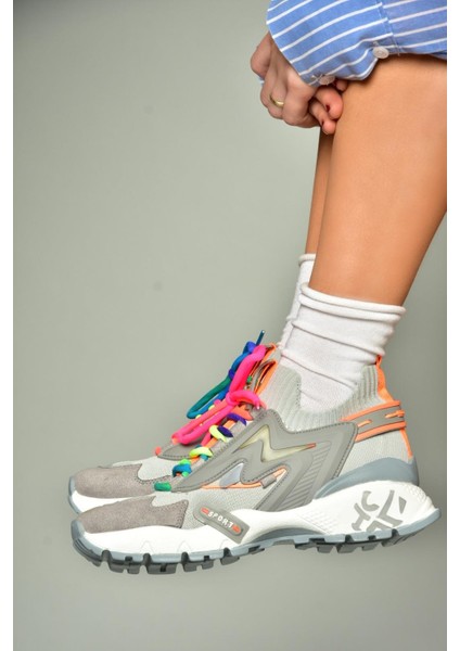U602602502 Gri Süet Kadın Spor Ayakkabı Sneakers modelleri