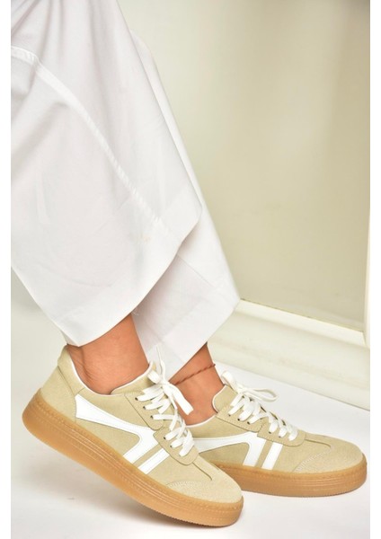 U274431102 Bej Süet Spor Ayakkabı Sneakers fiyatları