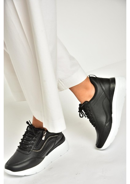 U702020709 Siyah Kalın Tabanlı Spor Ayakkabı Sneakers fırsatları