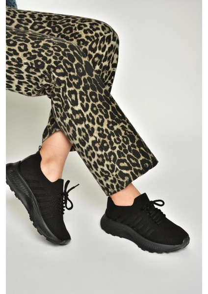 U239004004 Siyah Kumaş Spor Ayakkabı Sneakers