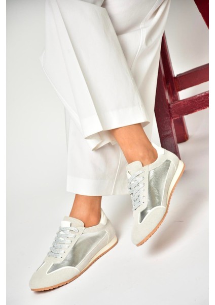 U820730509 Gümüş Kadın Spor Ayakkabı Sneakers
